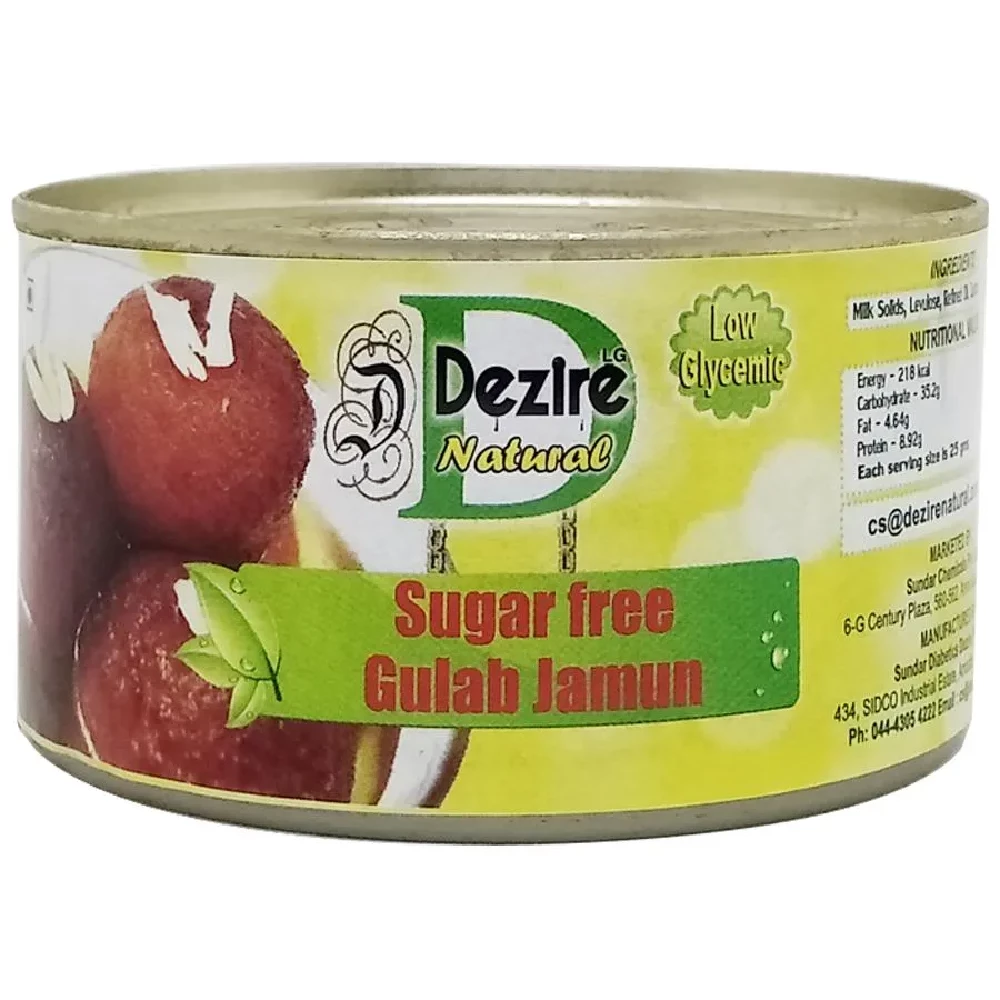 Dezire Sugar Less - Gulab Jamun, 250 g Tin-1.webp